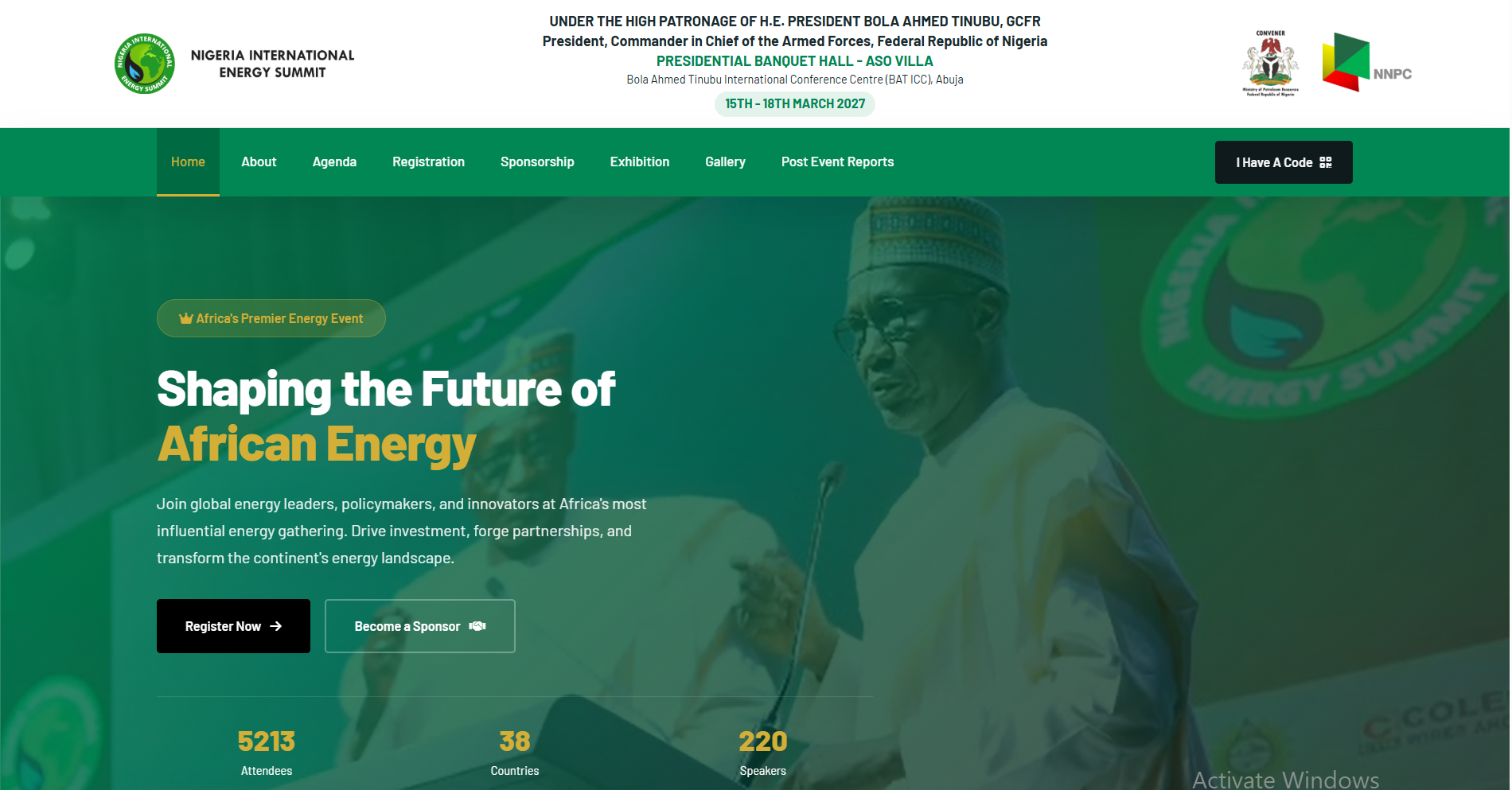 Nigeria International Energy Summit website preview